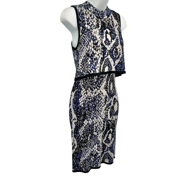 French Connection Knit Spotlight Boa Sleeveless Layered Bodycon Dress size 4 - Picture 4 of 11